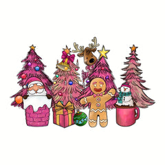Christmas Trees DIY Iron On Transfer Stickers Xmas Theme Heat Transfers Sticker