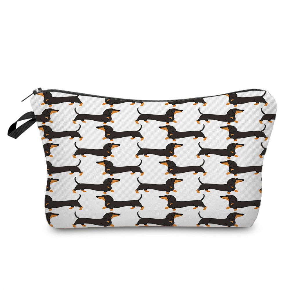 Sausage Dog Print Cosmetic Bag Pencil Bag