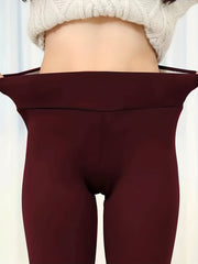  Solid Fleece Liner High Rise Leggings