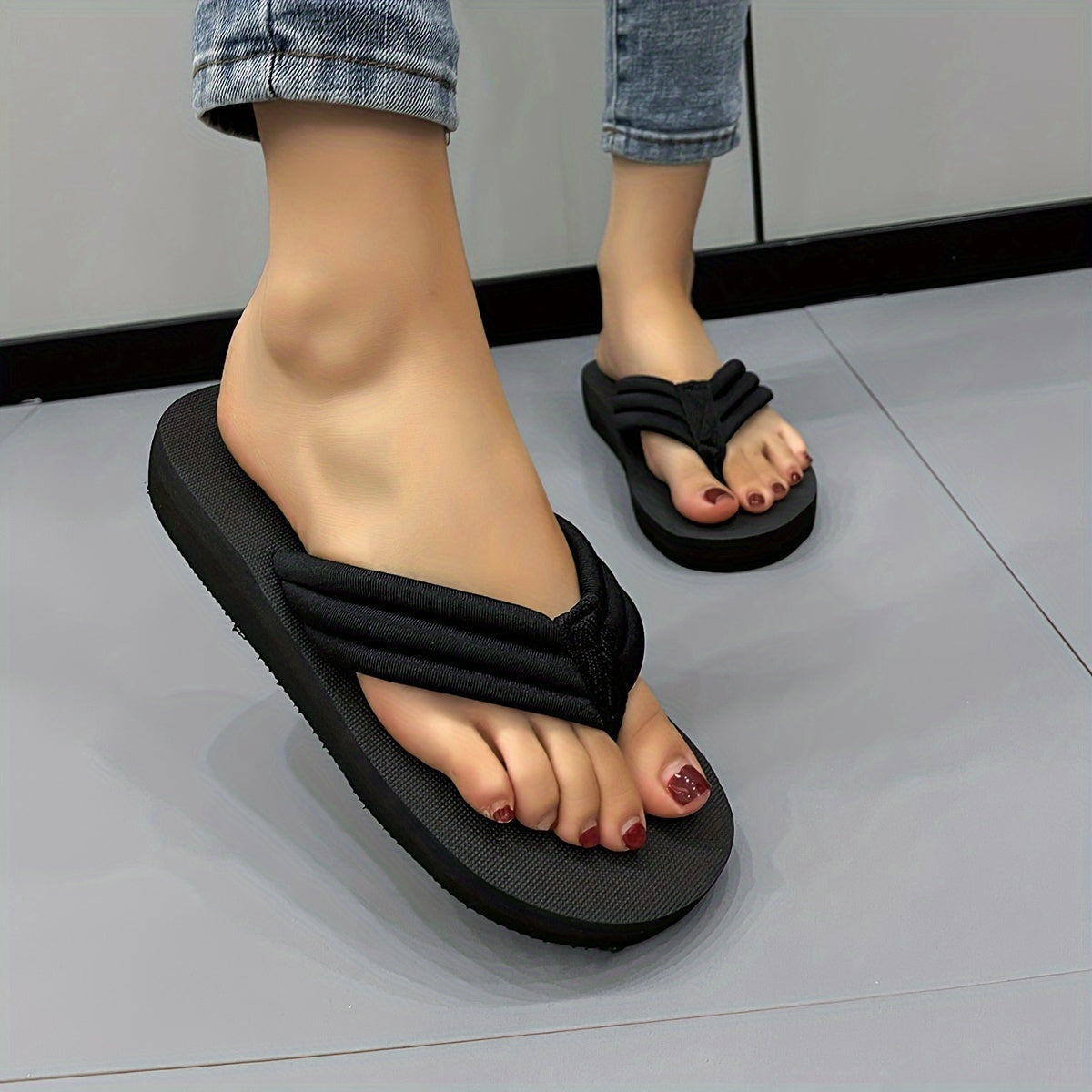 Outdoor Comfort Sandals Solid Round Toe Sport Slides
