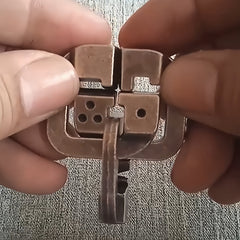 Brother Lock Classic Metal Puzzle Antique Bronze Portable Mental Stimulation Toy