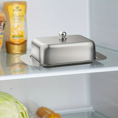 Stainless Steel Butter Box with Cover, Creative Butter Dish, Cheese Storage Box
