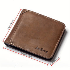 Men's PU Leather Wallet With Card Slots Retro Horizontal Money Clip