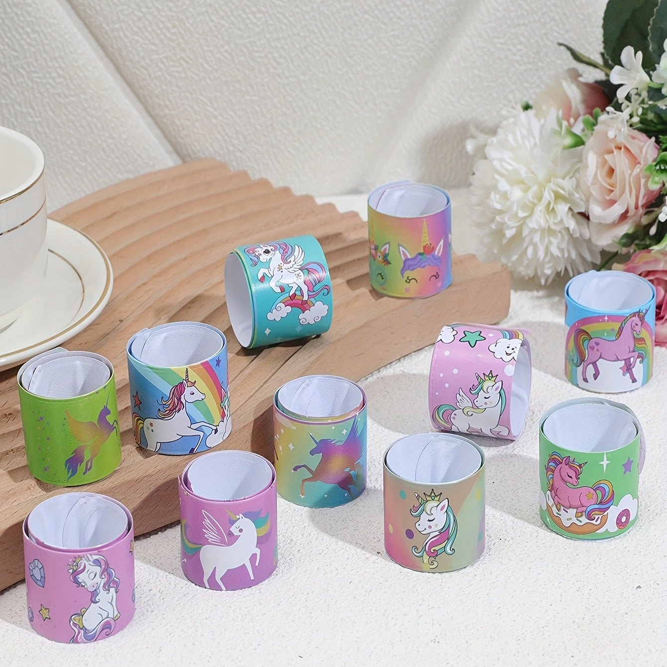 11pcs Unicorn Slap Hand Ring Game for Kids Party Favors