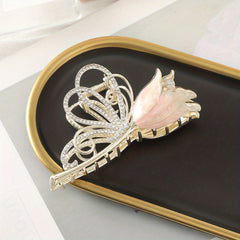 Tulip Alloy Hair Clip Rhinestone Shark Claw Hair Accessories