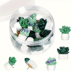 9pcs Succulent Thumbtack Plant Pot Resin Tack Press Nail Wall Nail Decoration