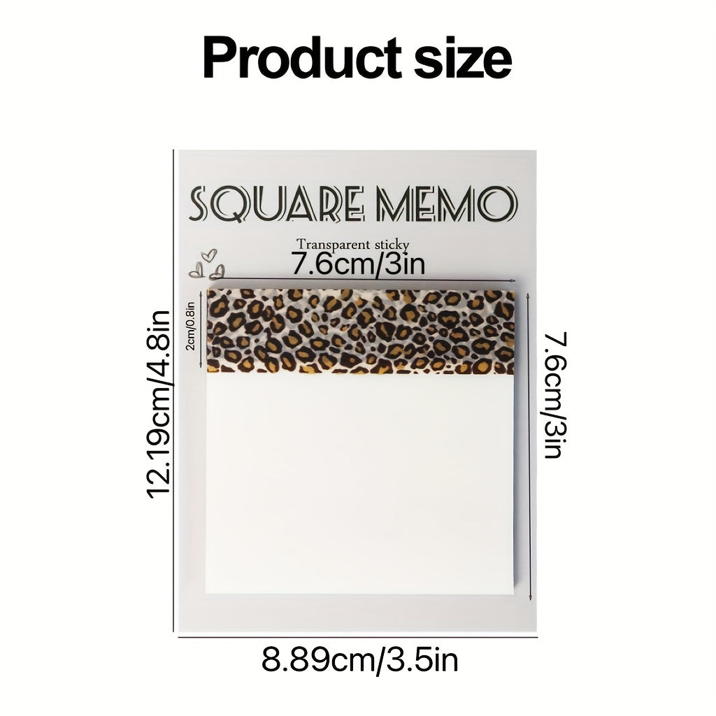 Leopard Print Index Sticker PET Sticky Note 7 6 7 3 3in