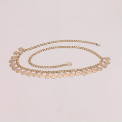 Coin Pendant Waist Chain Hip Hop Metal Chain Belt Dress Girdle Women