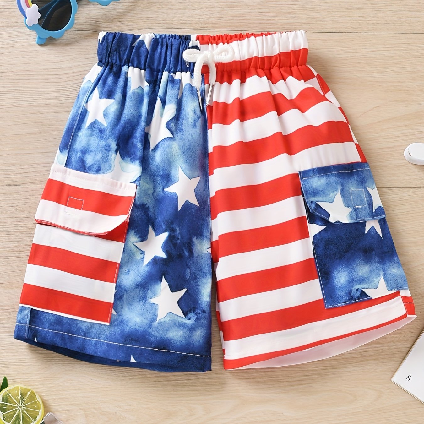 Boys American Flag Swim Beach Pants Independence Clothes