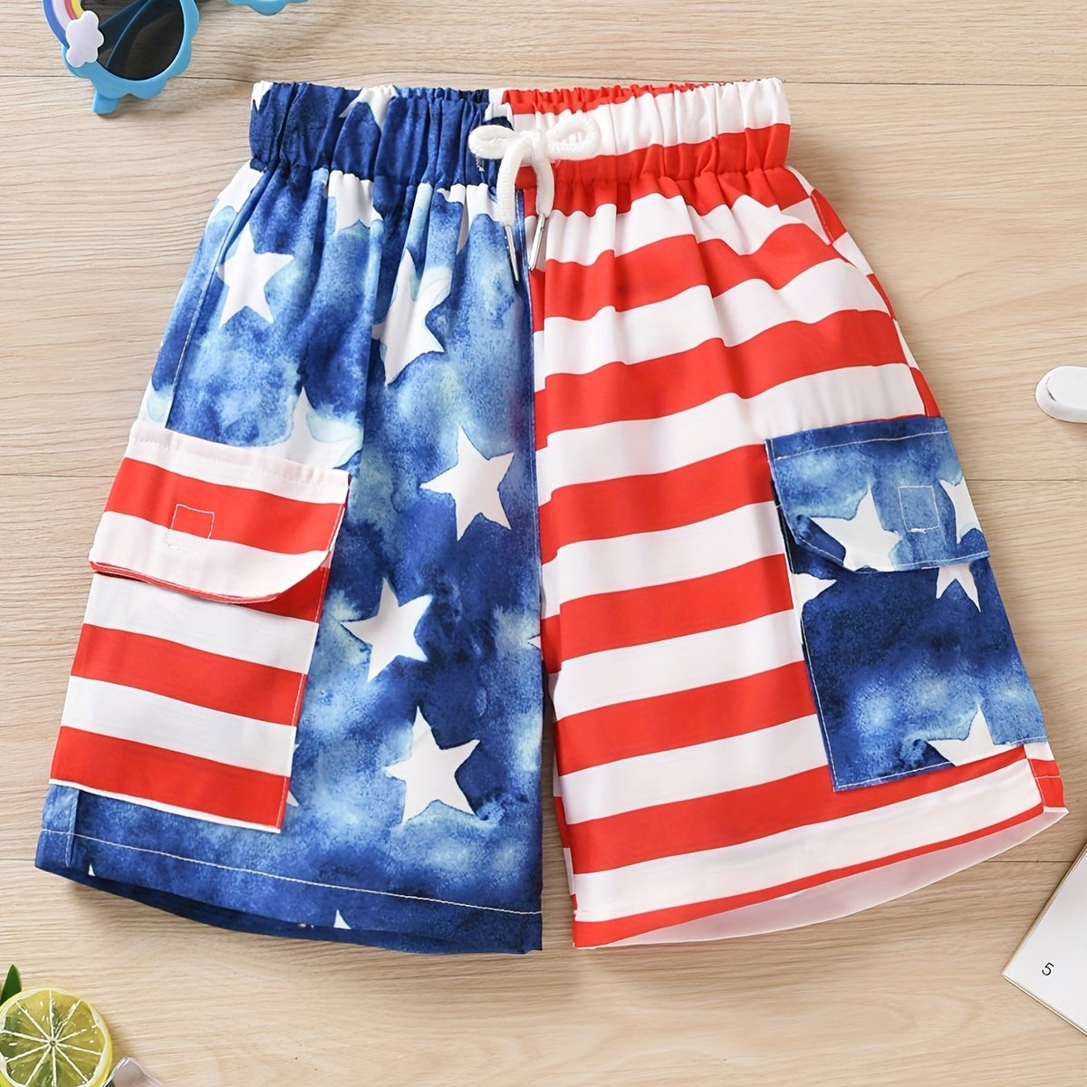Boys American Flag Swim Beach Pants Independence Clothes