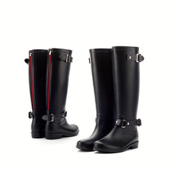 High Top Waterproof Rain Boots Women's Motorcycle Boots
