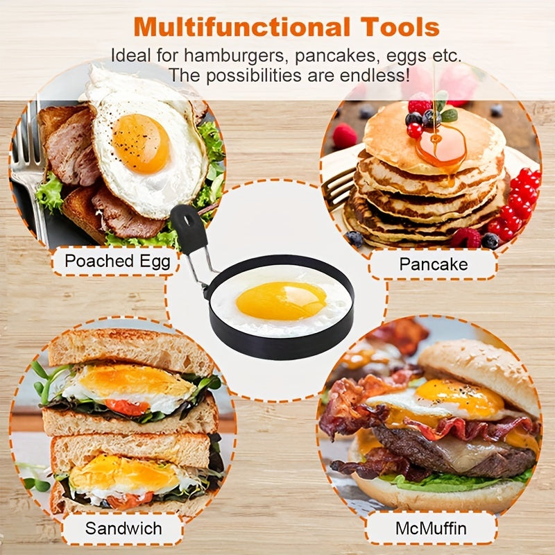 Stainless Steel Nonstick Egg Ring Set - Anti-Scalding Mold for Pancakes Cooking