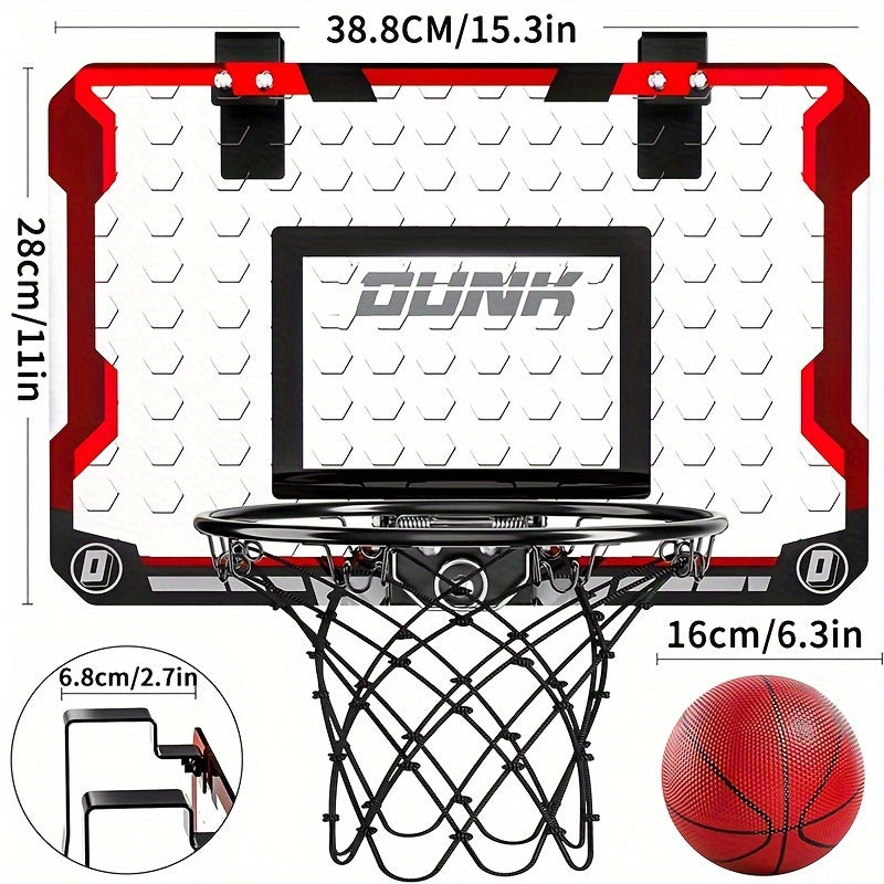 Indoor Basketball Hoop Set with 4 Balls, Complete Accessories