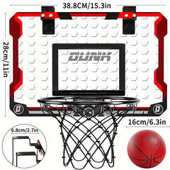 Indoor Basketball Hoop Set with 4 Balls, Complete Accessories