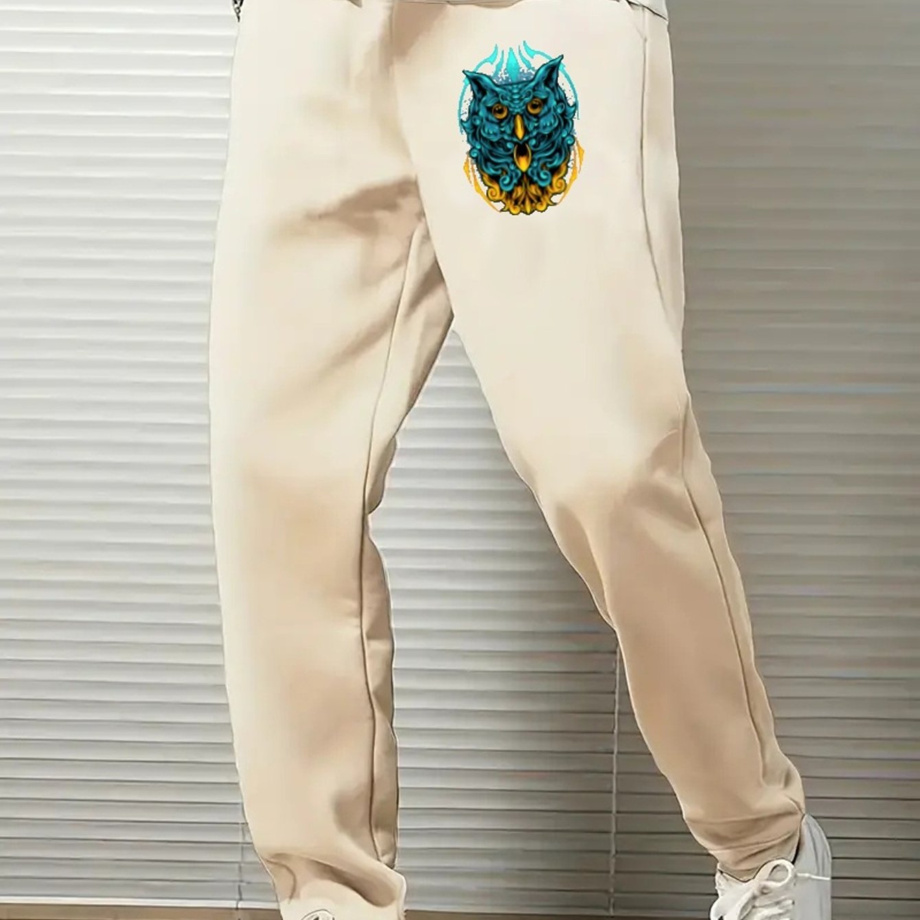 Men's Owl Comfy Joggers Loose Fit Stretch Pants
