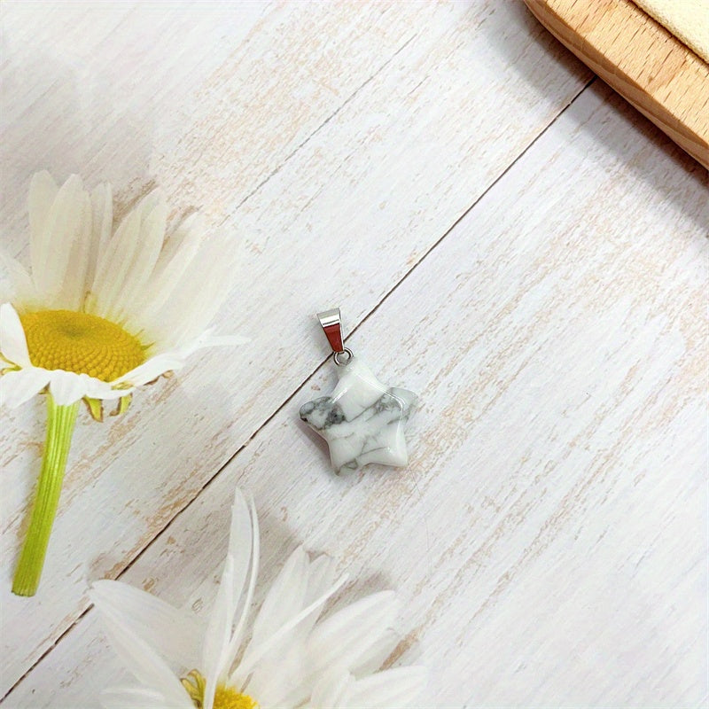 Natural Crystal Star Pendant Healing Gemstone Men