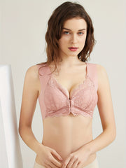 Comfortable Front Close Lace Wireless Push Up Bra Mother's Gift