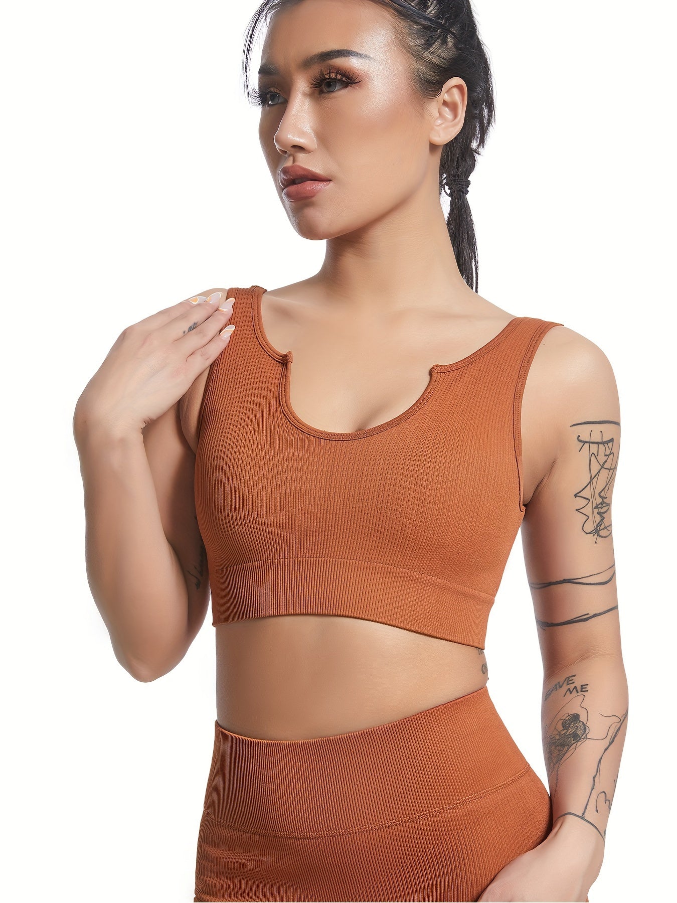 Ribbed Yoga Tank Top & Leggings Set for Women Activewear