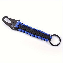 2pcs Zinc Alloy Camping Hook Keychain with Survival Cord String