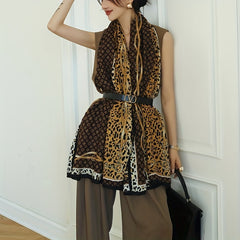 Leopard Printed Shawl Windproof Shawl Wrap Warm Scarf