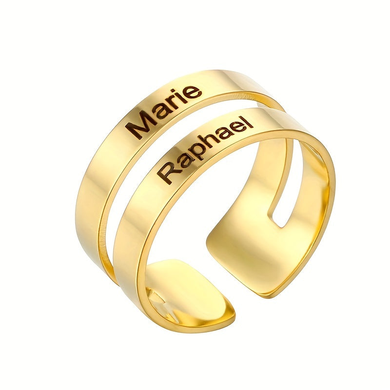 316L Stainless Steel 18k Plated Hallow Ring Customized Jewelry