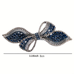 Rhinestone Bowknot Hair Clip Vintage French Barrette Headwear