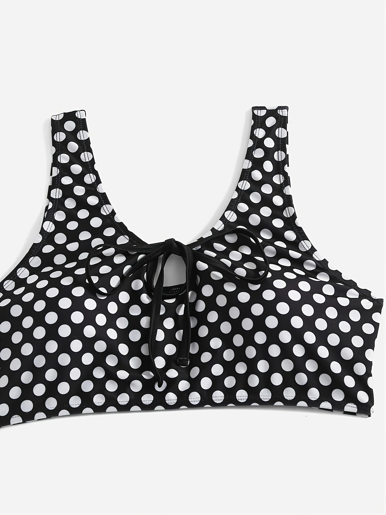  Polka Dot Knot Front Bikini Set Women's Plus Vacation