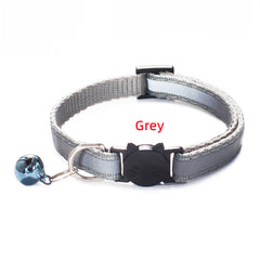 Reflective Pet Collar for Cats and Small Dogs, Safety Buckle, Bell