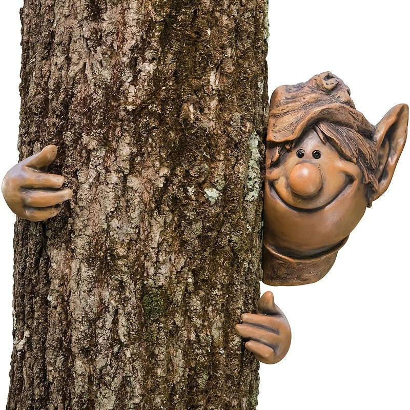 Garden Tree Hugger Resin Craft Pendant Outdoor Decor Sculpture