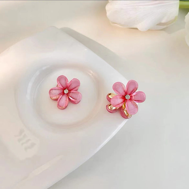 5pcs Crystal Flower Rhinestone Hair Claw Clip Strong Hold Grip Hair Accessories