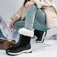 Women's Warm Snow Boots - Non-slip Medium Tube Winter Boots
