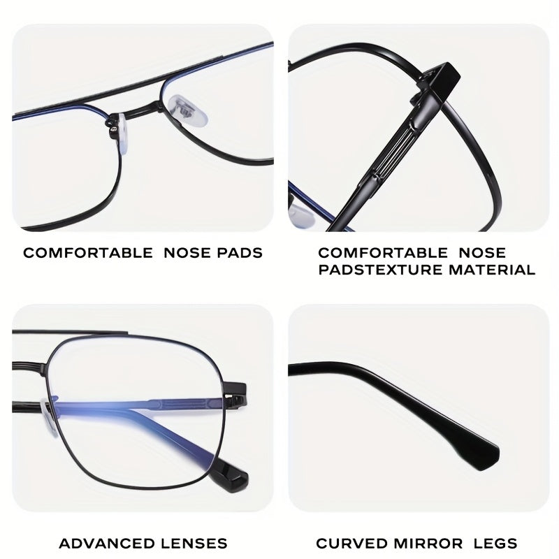 Retro Double Beam Men's Anti Light Business Glasses