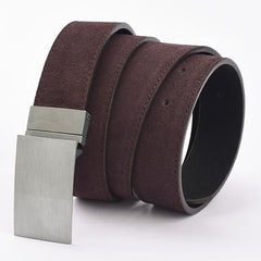 Double Sided Leather Belt With Rotating Pin Buckle Men's Casual Belt