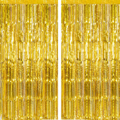 2 Pack Tassel Rain Curtain Rose Golden Party Decoration