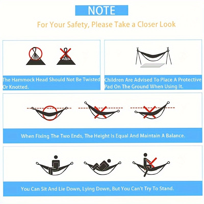 Double Hammock Camping Swing for Garden Beach Balcony