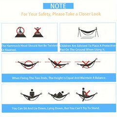 Double Hammock Camping Swing for Garden Beach Balcony
