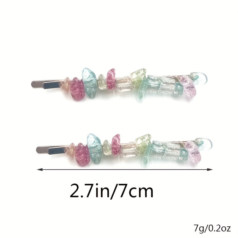 6pcs Set Sweet Crystal Hair Clip Bobby Pin Side Clip Bangs Clip