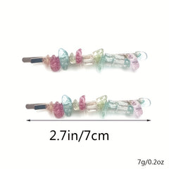 6pcs Set Sweet Crystal Hair Clip Bobby Pin Side Clip Bangs Clip