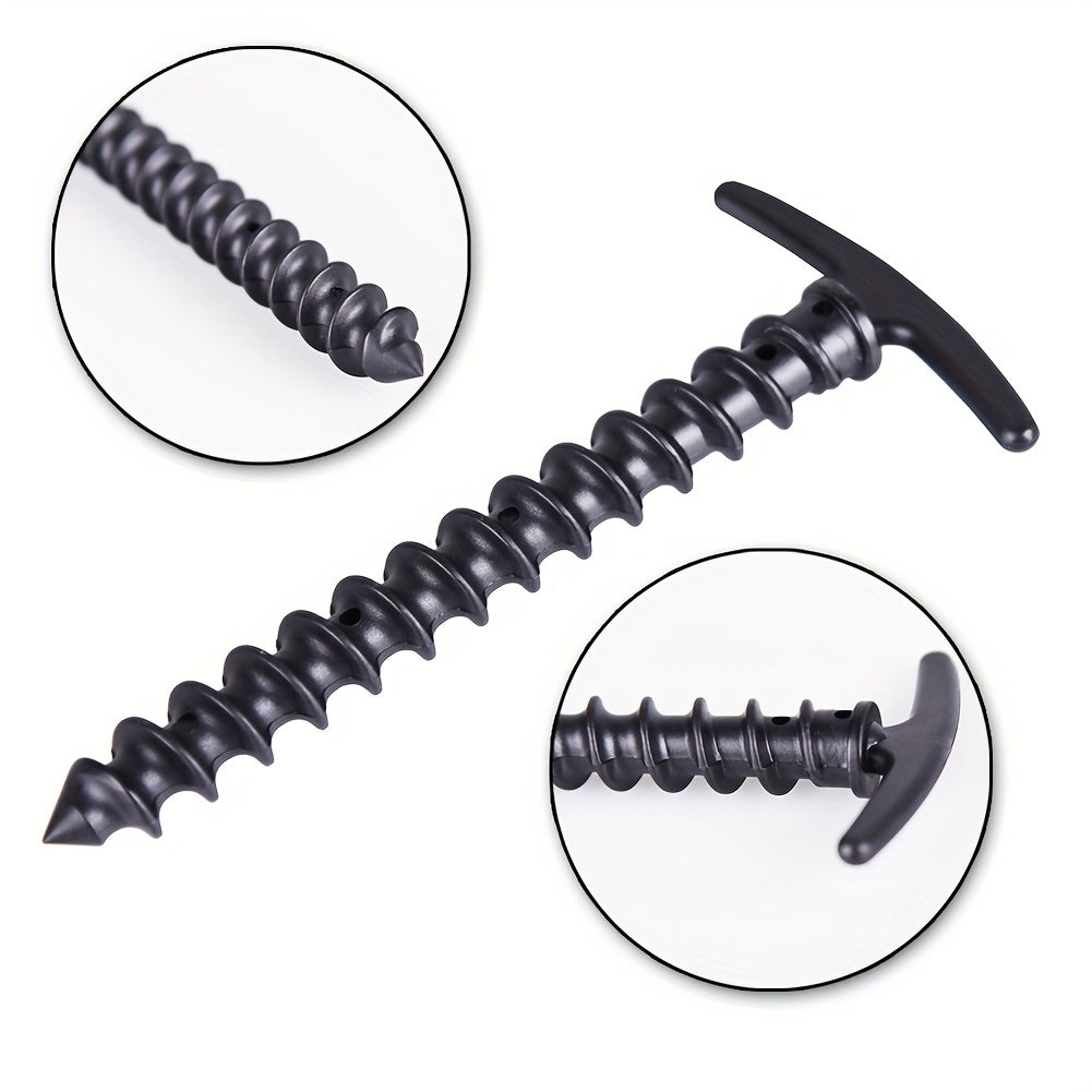 10pcs Durable Screw Anchor Tent Pegs - Rust Resistant Ground Nails