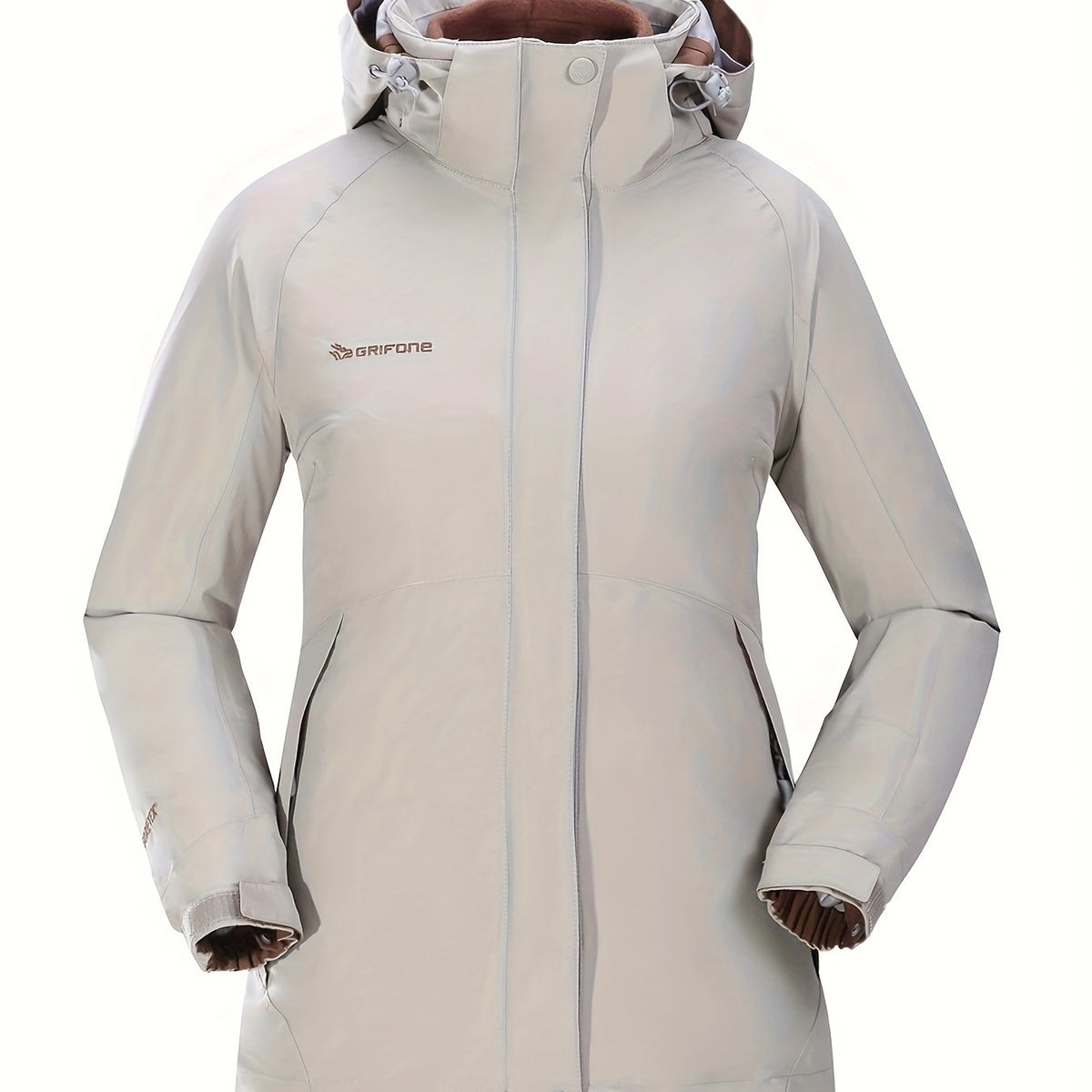 Outdoor Ski Jacket Windproof Waterproof Fleece Lined Thermal Hooded Jacke