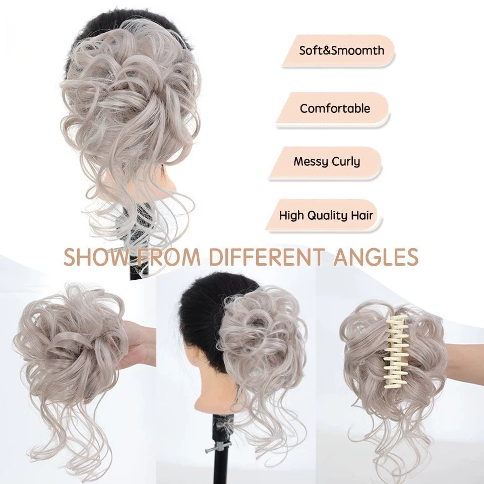 Curly Wavy Hair Bun Clip Tousled Updo Hair Extensions