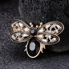 Emerald Rhinestone Bee Brooch Halloween Gift For Men