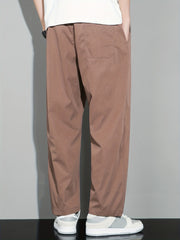 Men's Drawstring Straight Leg Pants Loose Trousers