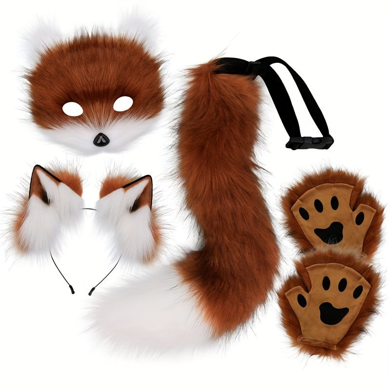 Funky Fox Costume Set for Halloween 5pcs Animal Cosplay Accessories
