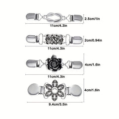 Vintage Sweater Shawl Clips Retro Cardigan Collar Clips Anti slip Clothing Clips