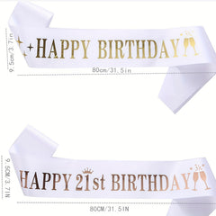 Birthday Party Sash & Headband Set