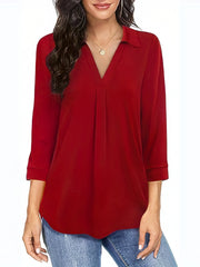  Solid Half Sleeve Tunic Top