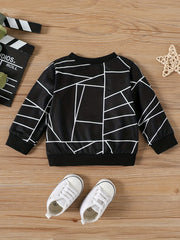 Geo Print Pullover Top Baby Sweatshirt