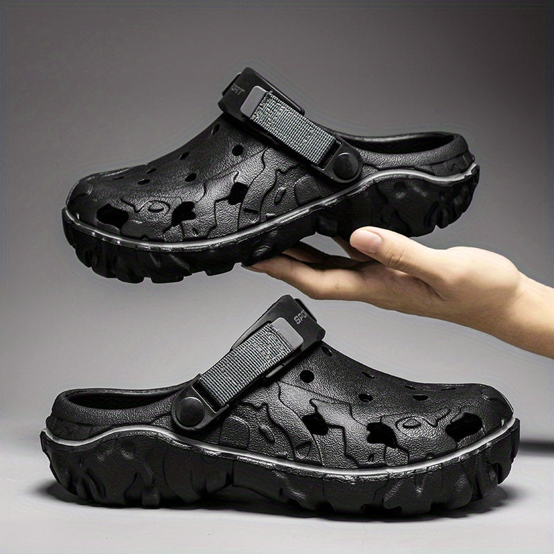 Men's Hollow Out Closed Toe Sandals Soft Sole Walking Shoes