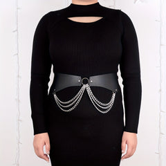  Chain Tassel Waistband Harness Belt Gothic Layer